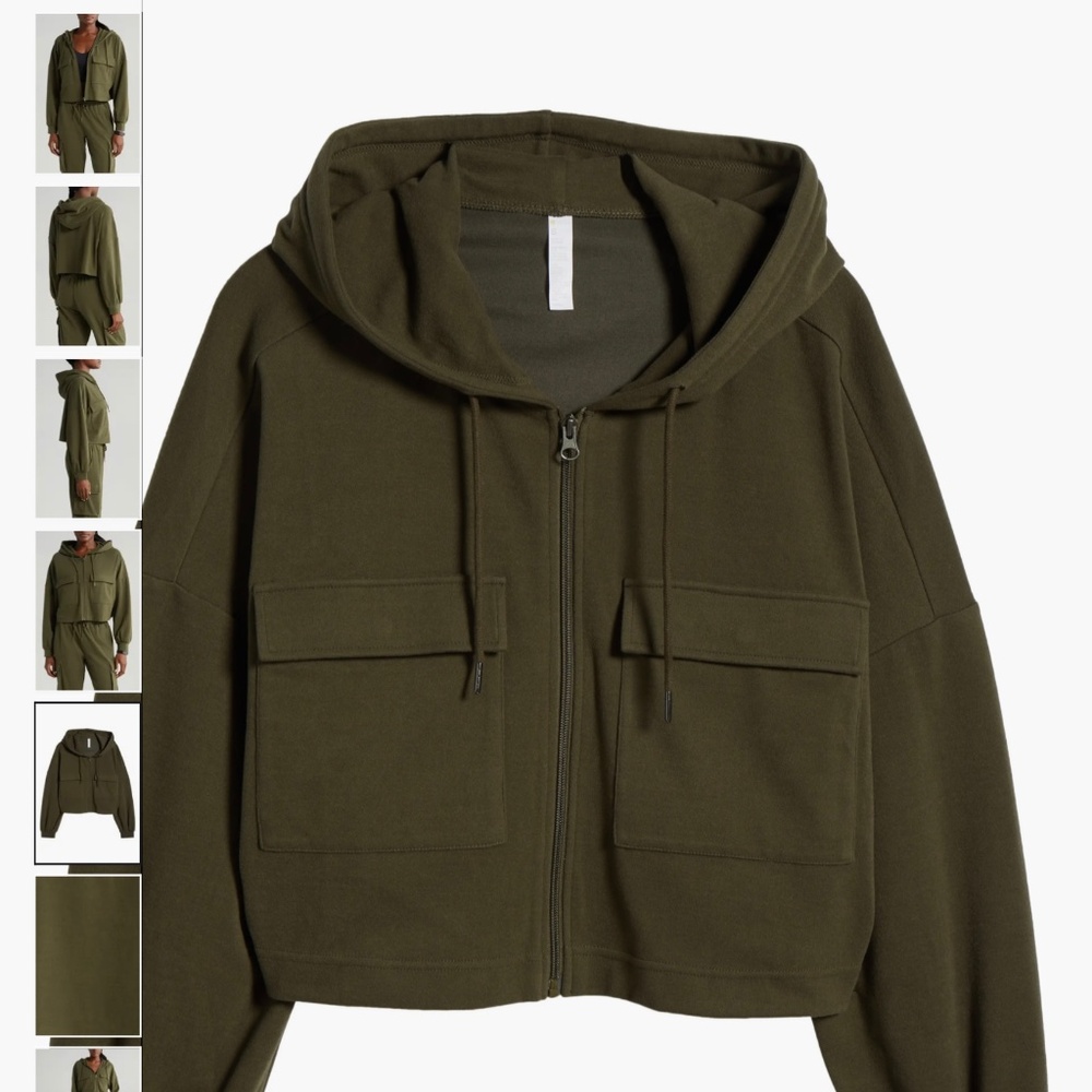 Zella 3 piece set, jogger M, layering tank L, cropped hooded utility jacket M